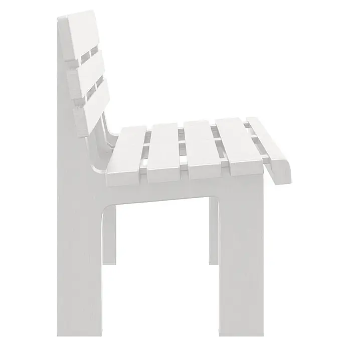 Furnicato Gartenbank Polypropylen - B x T x H: 52 x 110 x 71 cm, Weiß