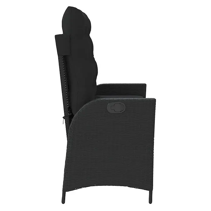 Furnicato Gartenbank PE-Rattan - B x T x H: 104 x 86 x 83 cm, Schwarz