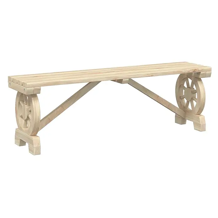 Furnicato Gartenbank Tannen-Massivholz - B x T x H: 115 x 28 x 39,5 cm, Braun