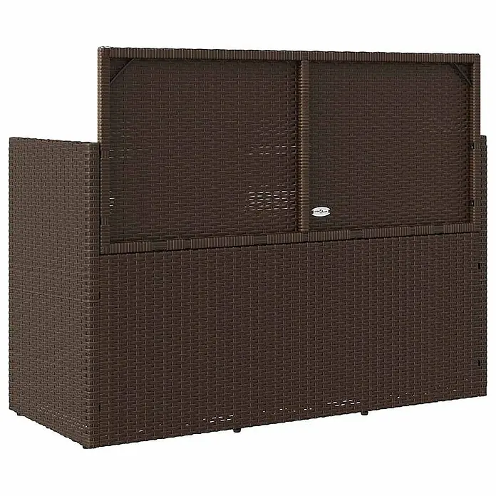 Furnicato Gartenbank PE-Rattan - B x T x H: 120 x 50 x 90,5 cm, Braun