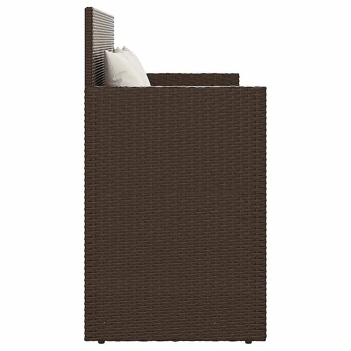 Furnicato Gartenbank PE-Rattan - B x T x H: 120 x 50 x 90,5 cm, Braun