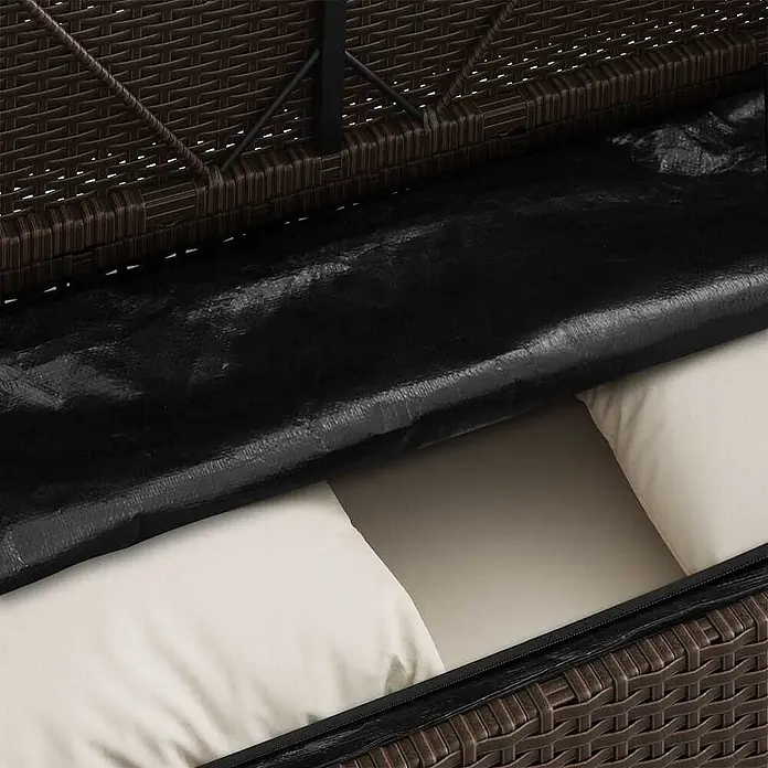 Furnicato Gartenbank PE-Rattan - B x T x H: 120 x 50 x 90,5 cm, Braun