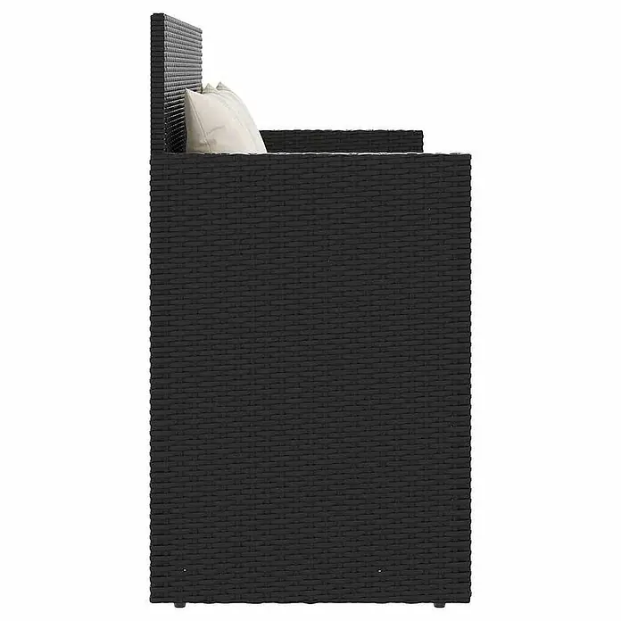 Furnicato Gartenbank PE-Rattan - B x T x H: 120 x 50 x 90,5 cm, Schwarz und Creme