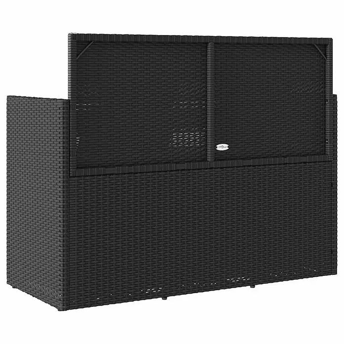 Furnicato Gartenbank PE-Rattan - B x T x H: 120 x 50 x 90,5 cm, Schwarz und Creme
