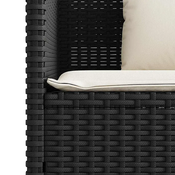 Furnicato Gartenbank PE-Rattan - B x T x H: 120 x 50 x 90,5 cm, Schwarz und Creme