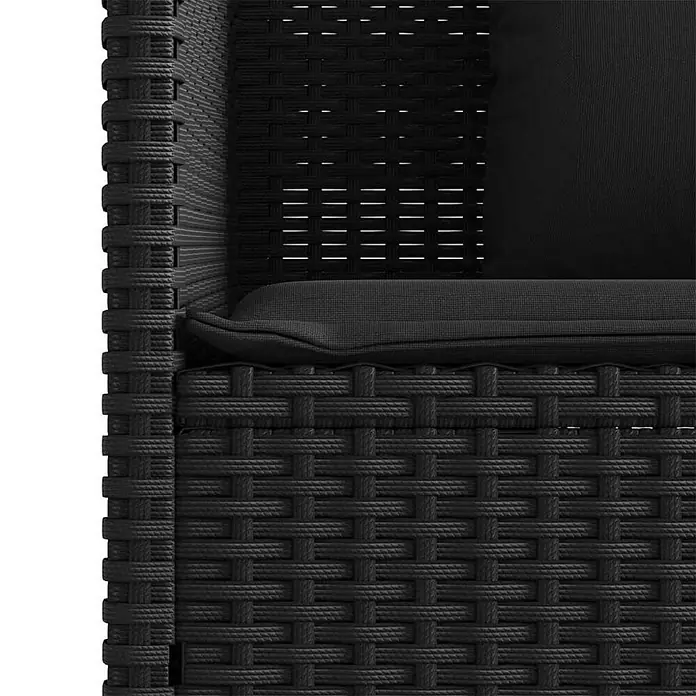 Furnicato Gartenbank PE-Rattan - B x T x H: 120 x 50 x 90,5 cm, Schwarz