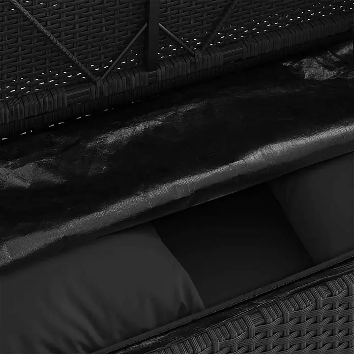 Furnicato Gartenbank PE-Rattan - B x T x H: 120 x 50 x 90,5 cm, Schwarz