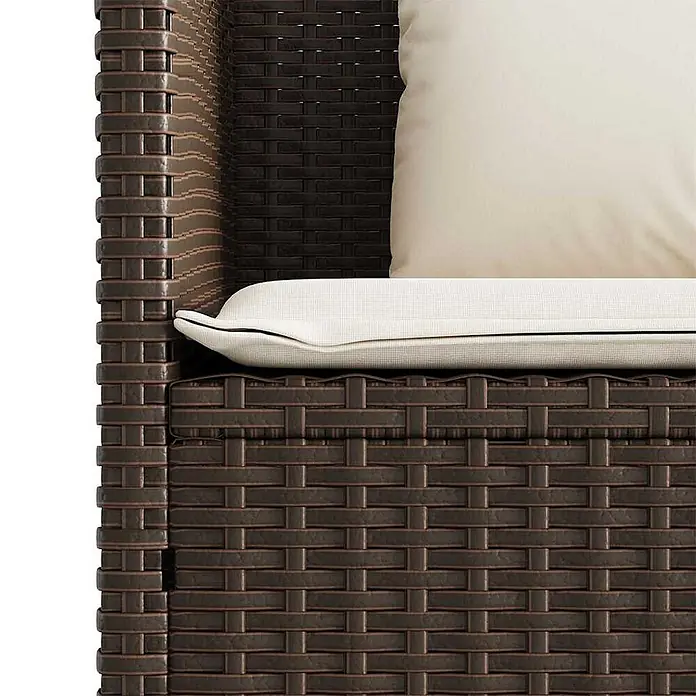 Furnicato Gartenbank PE-Rattan - B x T x H: 113 x 61 x 87 cm, Braun