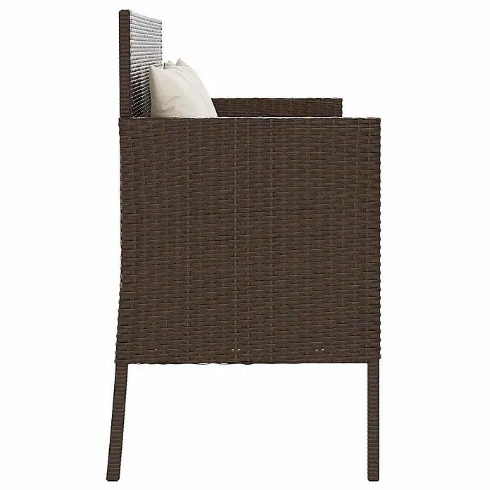 Furnicato Gartenbank PE-Rattan - B x T x H: 113 x 61 x 87 cm, Braun
