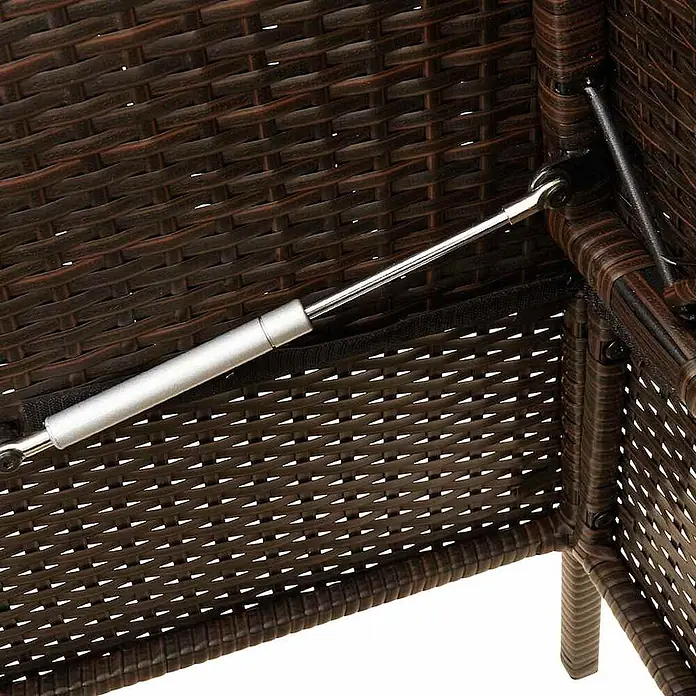 Furnicato Gartenbank PE-Rattan - B x T x H: 113 x 61 x 87 cm, Braun