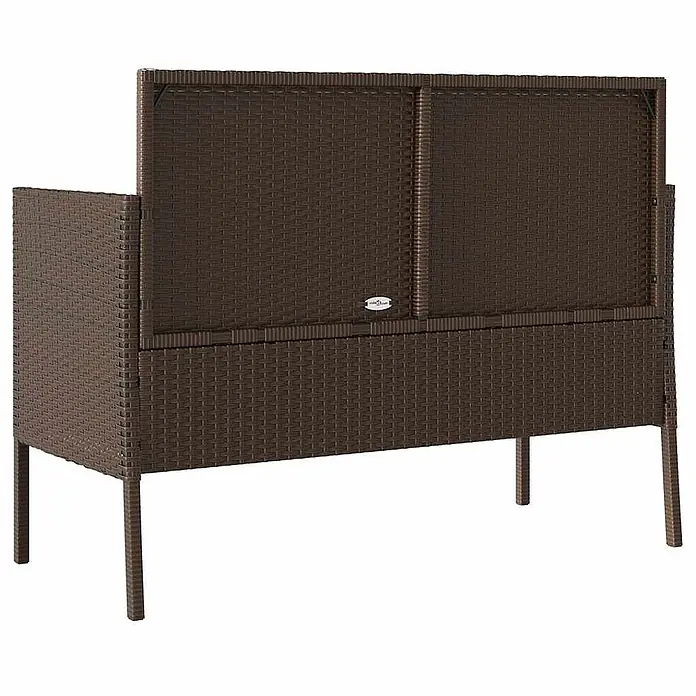 Furnicato Gartenbank PE-Rattan - B x T x H: 113 x 61 x 87 cm, Braun