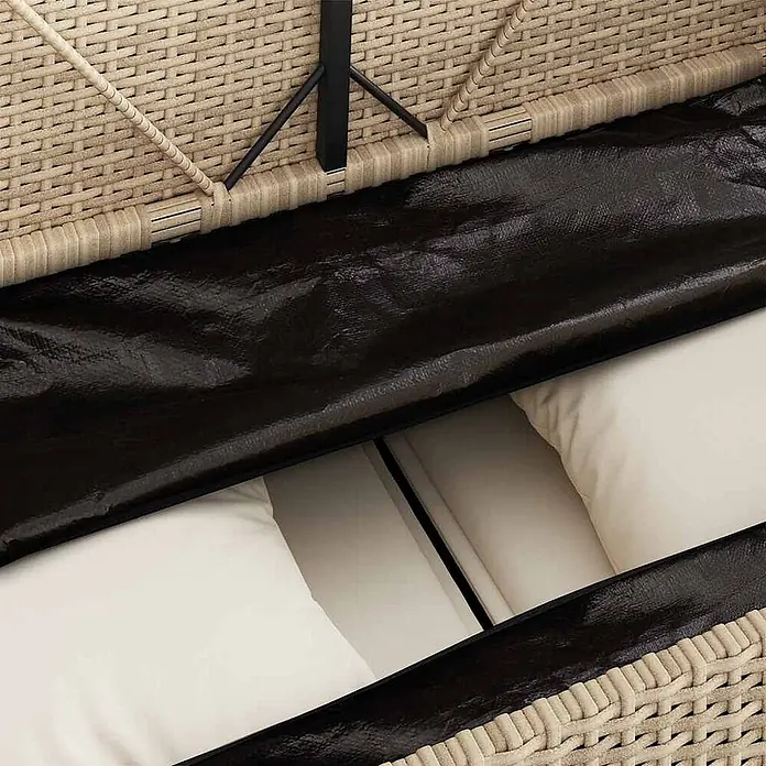 Furnicato Gartenbank PE-Rattan - B x T x H: 113 x 61 x 87 cm, Beige und Creme