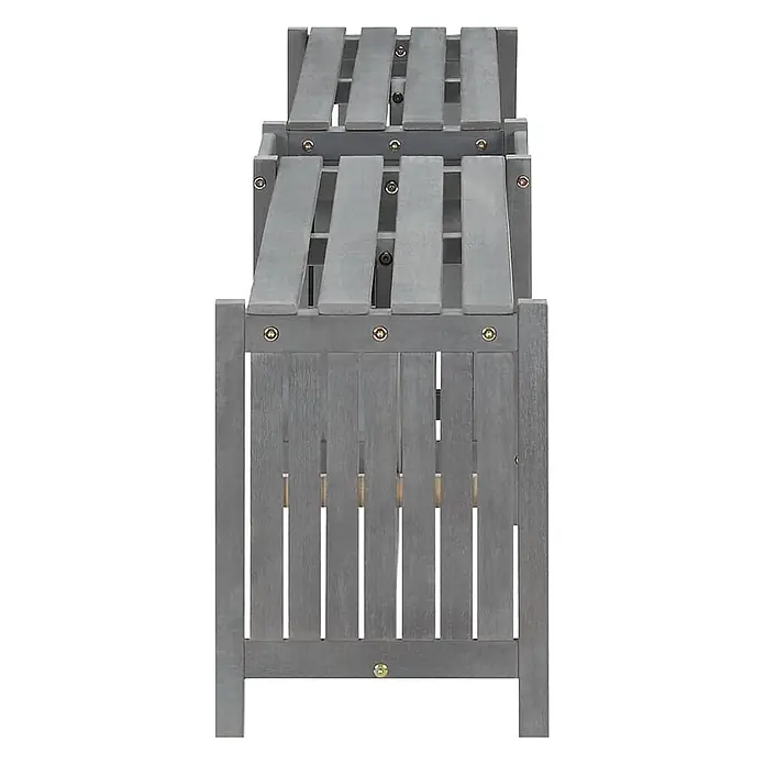 Furnicato Gartenbank Akazien-Massivholz - B x T x H: 117 x 117 x 40 cm, Grau