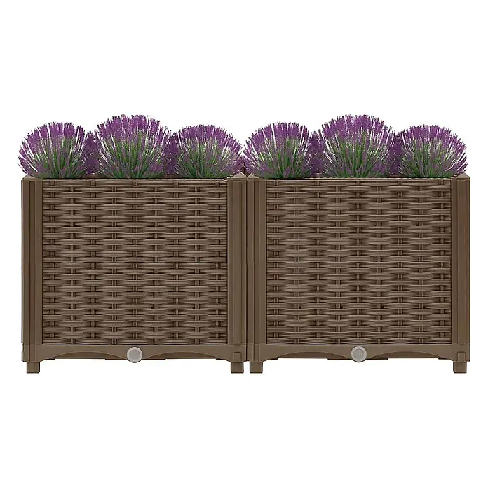 Furnicato Hochbeet - 80 x 40 x 38 cm, Kunststoff, Braun