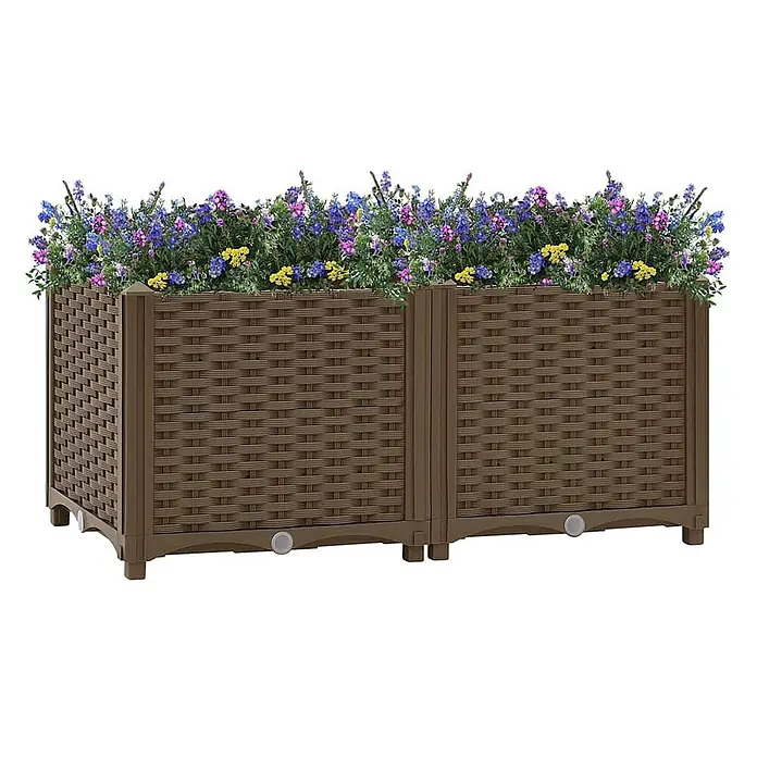 Furnicato Hochbeet - 80 x 40 x 38 cm, Kunststoff, Braun
