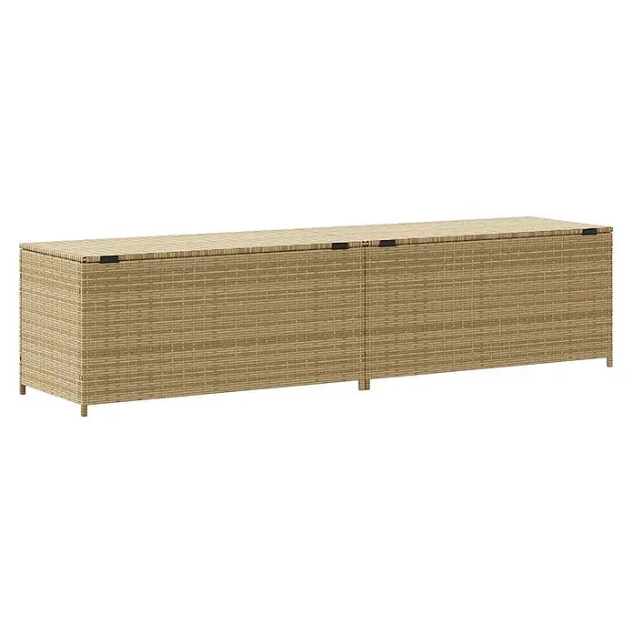 Furnicato Garten-Aufbewahrungsbox PE-Rattan - Mischung aus Beige, Kunststoff