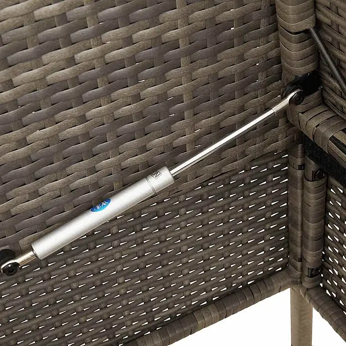 Furnicato Gartenbank PE-Rattan - B x T x H: 113 x 61 x 87 cm, Grau