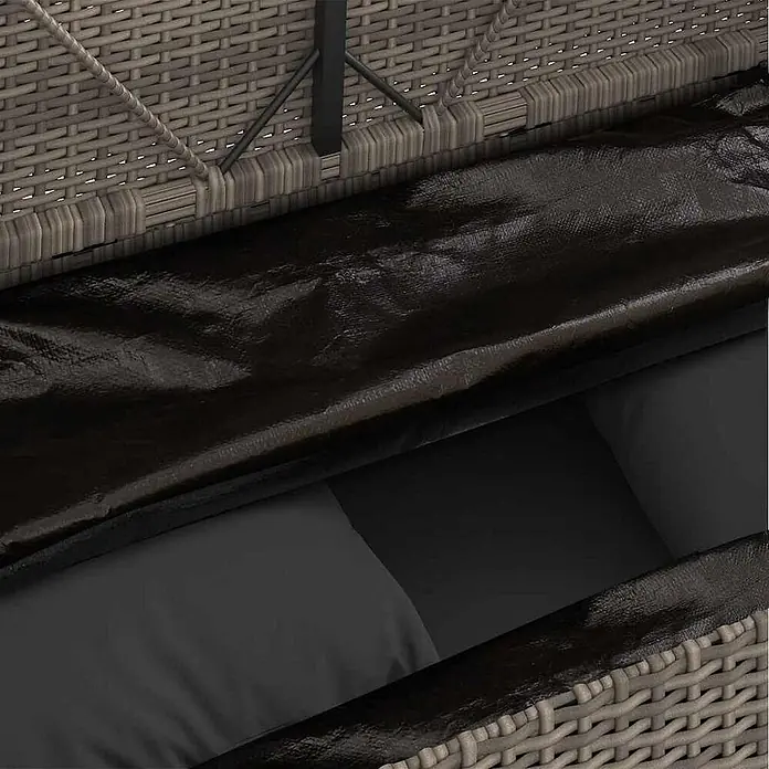 Furnicato Gartenbank PE-Rattan - B x T x H: 113 x 61 x 87 cm, Grau