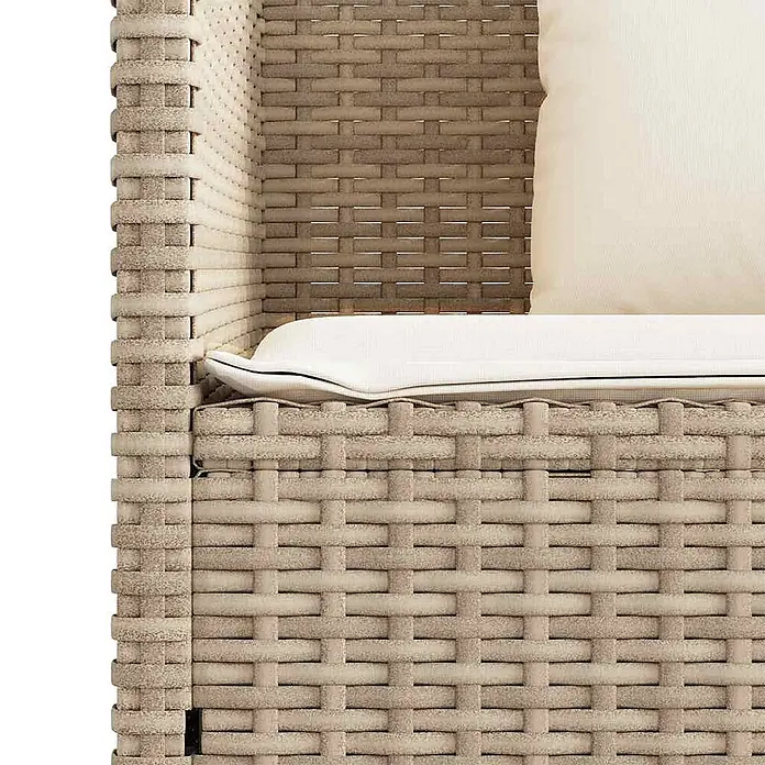 Furnicato Gartenbank PE-Rattan - B x T x H: 120 x 50 x 90,5 cm, Beige und Creme