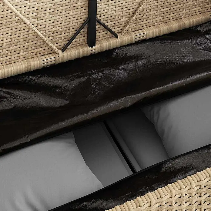 Furnicato Gartenbank PE-Rattan - B x T x H: 113 x 61 x 87 cm, Beige und Grau