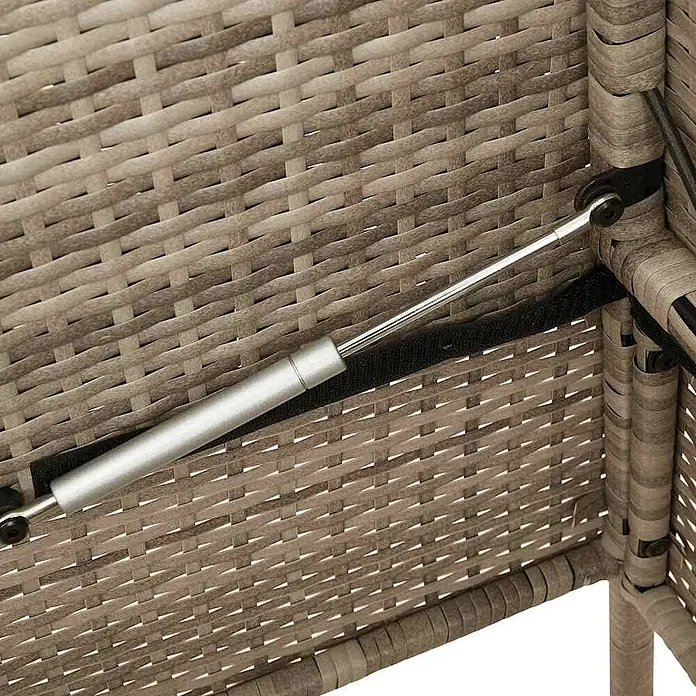 Furnicato Gartenbank PE-Rattan - B x T x H: 113 x 61 x 87 cm, Beige und Grau