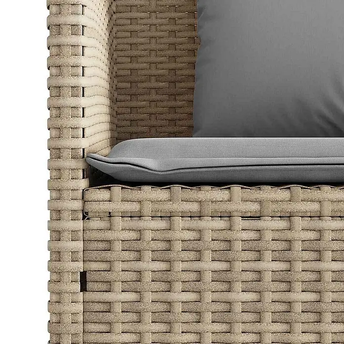 Furnicato Gartenbank PE-Rattan - B x T x H: 113 x 61 x 87 cm, Beige und Grau