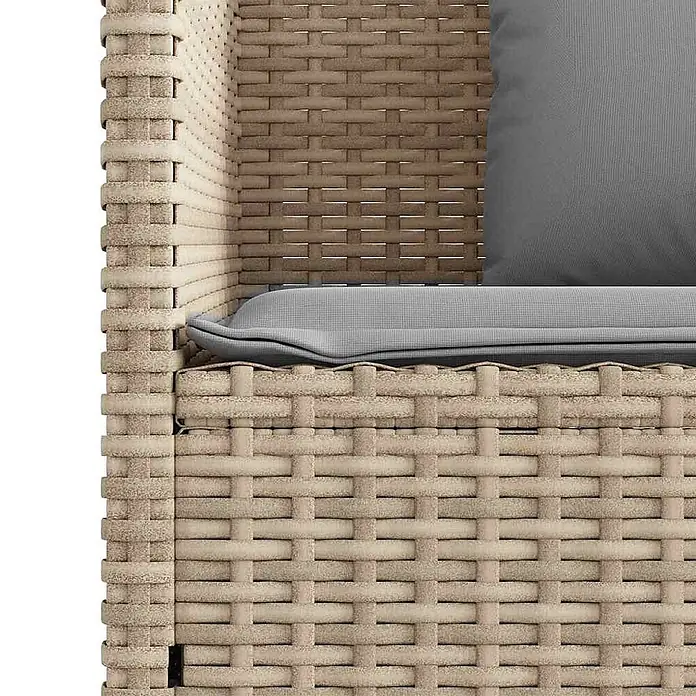 Furnicato Gartenbank PE-Rattan - B x T x H: 120 x 50 x 90,5 cm, Beige und Grau