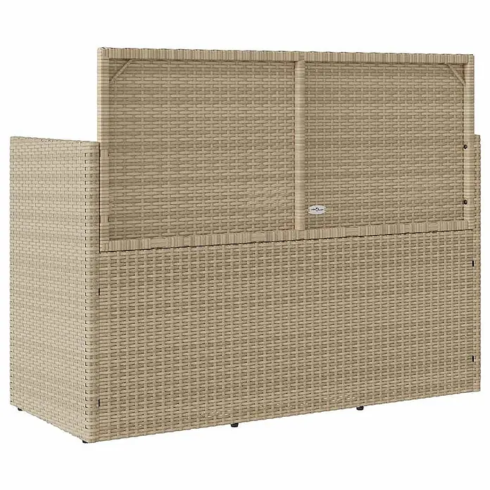 Furnicato Gartenbank PE-Rattan - B x T x H: 120 x 50 x 90,5 cm, Beige und Grau