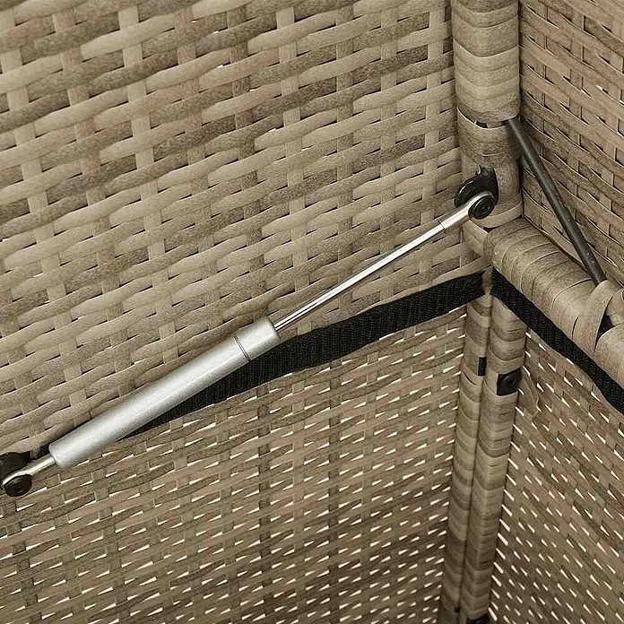 Furnicato Gartenbank PE-Rattan - B x T x H: 120 x 50 x 90,5 cm, Beige und Grau