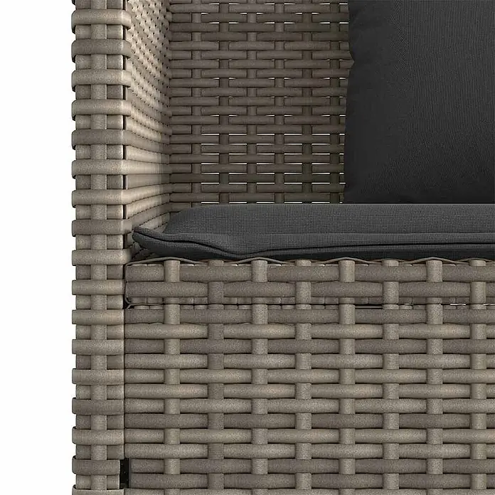 Furnicato Gartenbank PE-Rattan - B x T x H: 120 x 50 x 90,5 cm, Grau