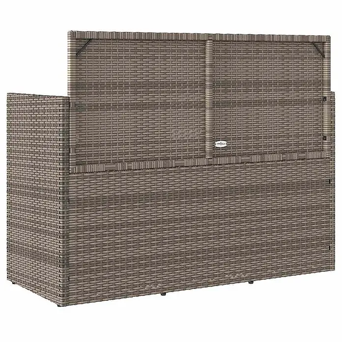 Furnicato Gartenbank PE-Rattan - B x T x H: 120 x 50 x 90,5 cm, Grau
