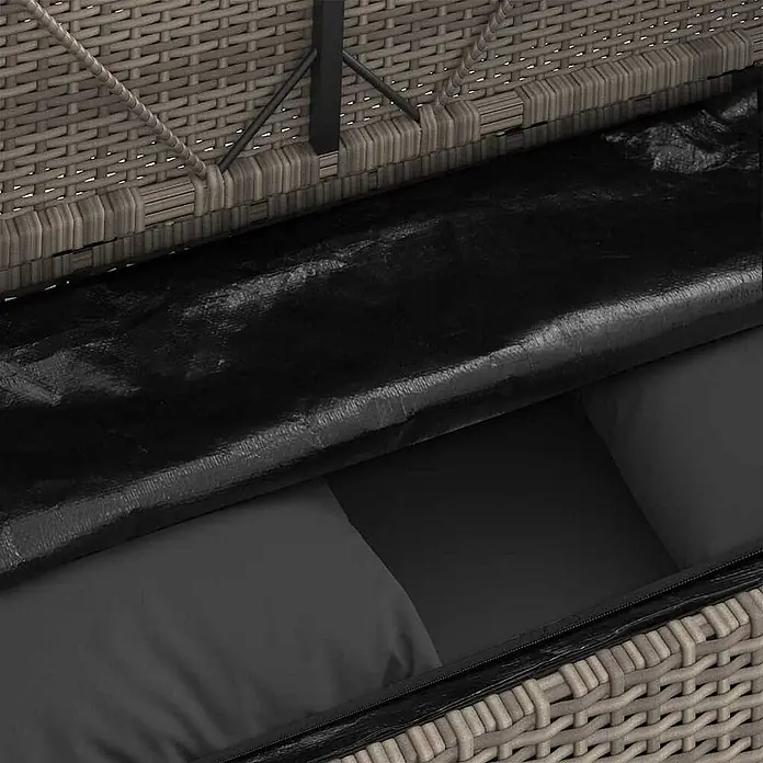 Furnicato Gartenbank PE-Rattan - B x T x H: 120 x 50 x 90,5 cm, Grau