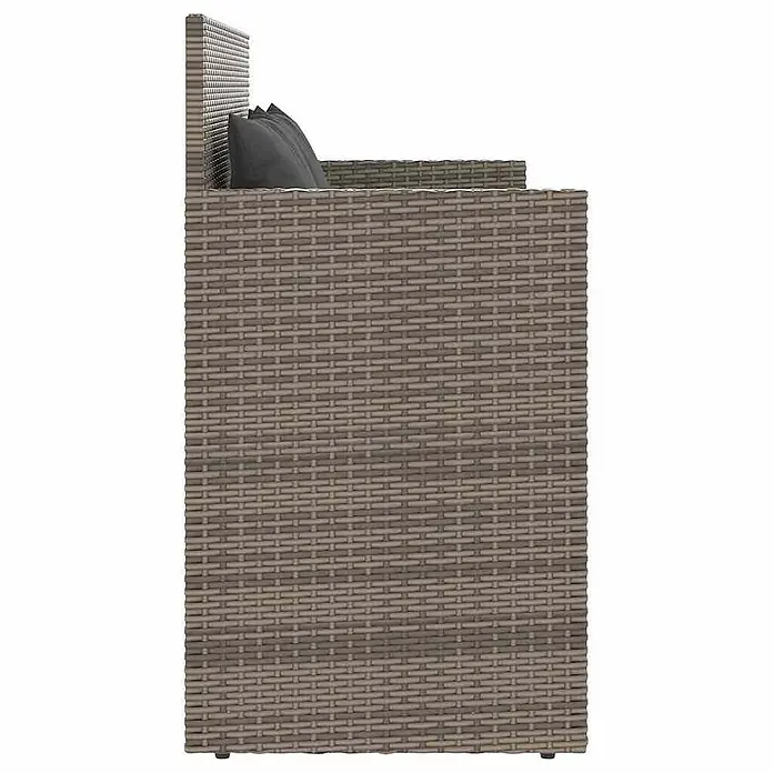 Furnicato Gartenbank PE-Rattan - B x T x H: 120 x 50 x 90,5 cm, Grau