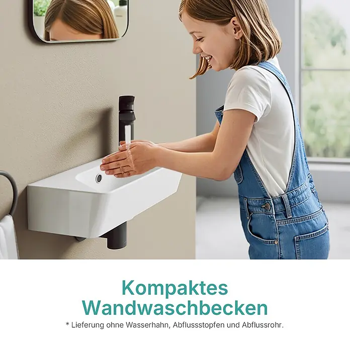 Emke Waschbecken Ceraedge CB22 - Hahnloch: Rechts, Ohne Überlauf, Weiß