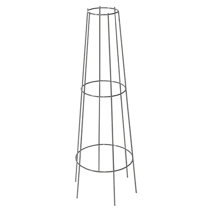 Bellissa Ranksäule Aktion - Höhe: 130 cm, Durchmesser: 28 cm - Bild einer Metall-Pflanzstütze in Kegelform, ideal für Tomaten oder Kletterpflanzen. Sie bietet stabilen Halt und fördert gesundes Wachstum.