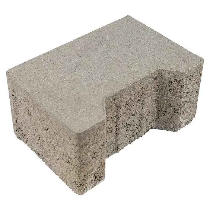EHL Pflasterstein Doppel-T ohne Fase - Grau, 20 x 14 x 10 cm, Anfangsstein - Diagonale Ansicht