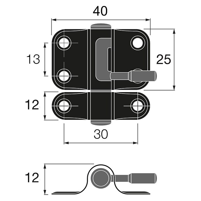 Walteco Schuifgrendel (l x b: 40 x 32 mm) | BAUHAUS