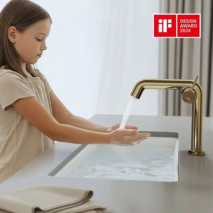 Emke Waschtischarmatur Flowcurv XF24 - Gold, Glänzend