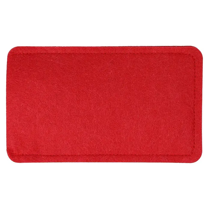 Besteckhalter - 19 x 15 cm, Rot - Rotes Filzrechteck mit abgerundeten Ecken und sichtbaren Nähten.