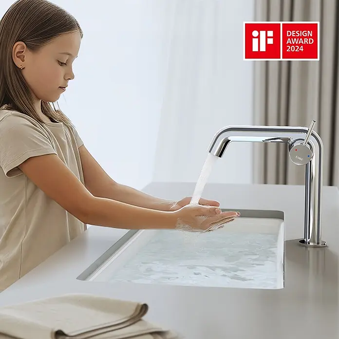 Emke Waschtischarmatur Flowcurv XF24 - Chrom, Glänzend