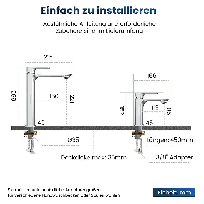 Emke Waschtischarmatur Slimtrim XF23 - Chrom, Glänzend