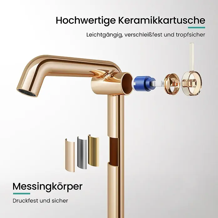 Emke Waschtischarmatur Flowcurv XF24 - Roségold, Glänzend