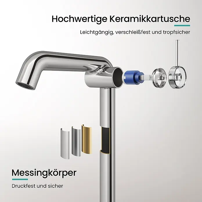 Emke Waschtischarmatur Flowcurv XF24 - Chrom, Glänzend