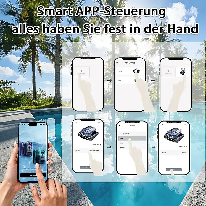 EVERCROSS BOT Poolroboter - Akkubetrieben, Passend für: Alle Pooltypen, Filterleistung: 18.000 l/h