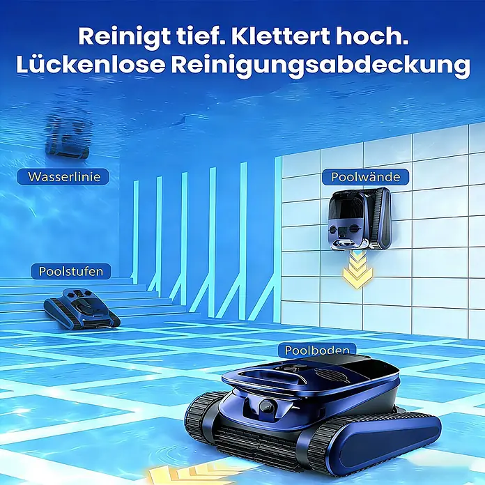EVERCROSS BOT Poolroboter - Akkubetrieben, Passend für: Alle Pooltypen, Filterleistung: 18.000 l/h