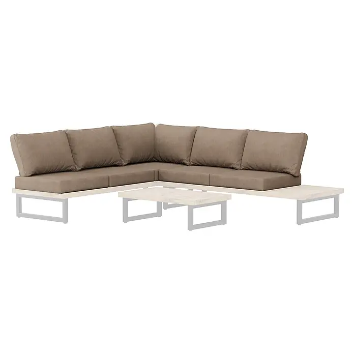 Ersatz-Bezug Set - Braun, Passend für: Sunfun Zoe Loungemöbel-Set - Diagonale Ansicht