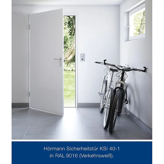Hörmann Stahlschutztür KSI 40-1 RC2 - 100 x 200 cm, DIN Anschlag: Links, Verkehrsweiß - Informationsansicht