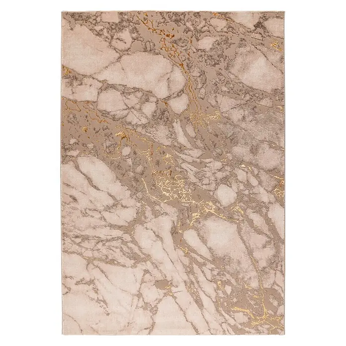 Kayoom Kurzflorteppich Mineral 425 - Gold, 290 x 200 cm, 70 % Polypropylen, 30 % Polyester - Draufsicht