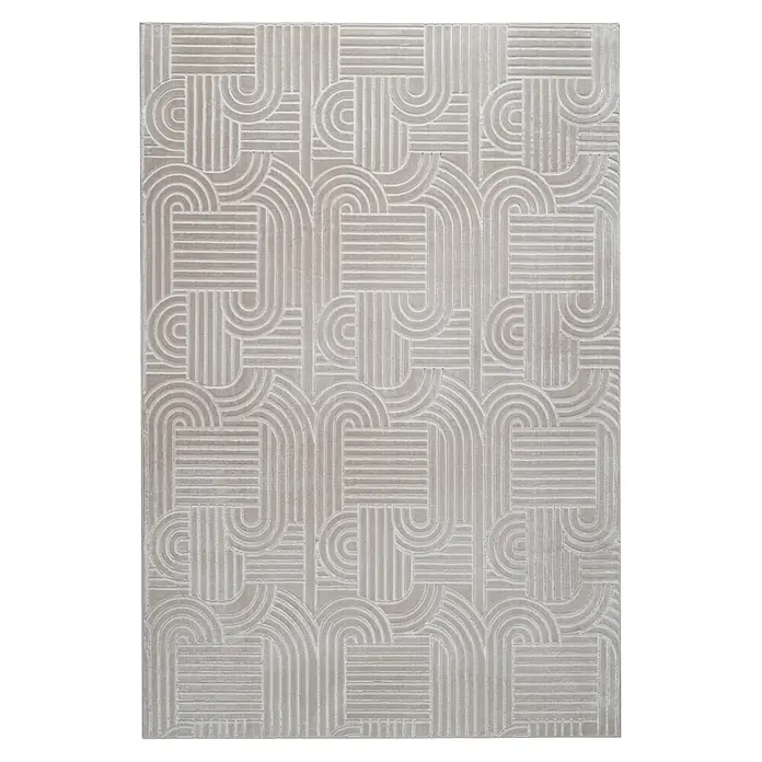 Kayoom Kurzflorteppich Calma 125 - Beige, 220 x 160 cm, 100 % Polyester - Draufsicht