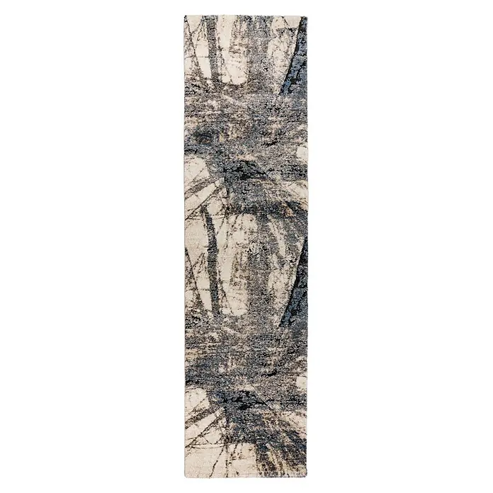 Kayoom Kurzflorteppich Firenze 485 - Blau, 300 x 80 cm, 70 % Polypropylen, 30 % Polyester - Draufsicht